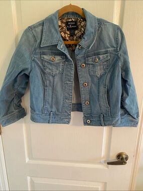 Guess by Marciano Light Wash Denim Jacket in Blue